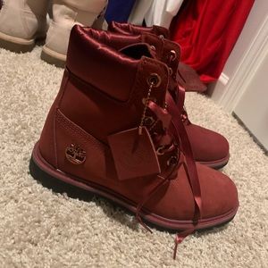 Ruby/maroon Timberlands